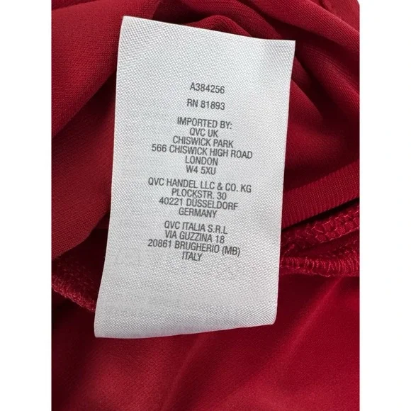 Susan Graver Modern Essentials Liquid Knit Popover Tunic Top Classic Red Size XL - Picture 9 of 9